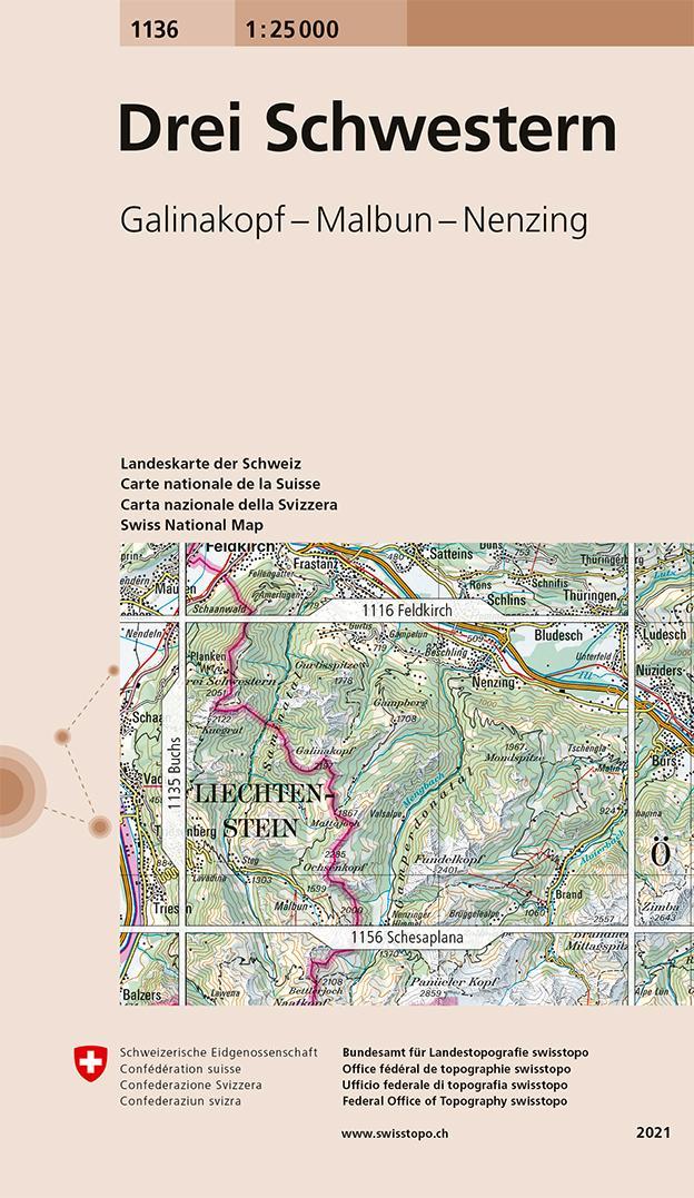 Swisstopo 1 : 25 000 Drei Schwestern