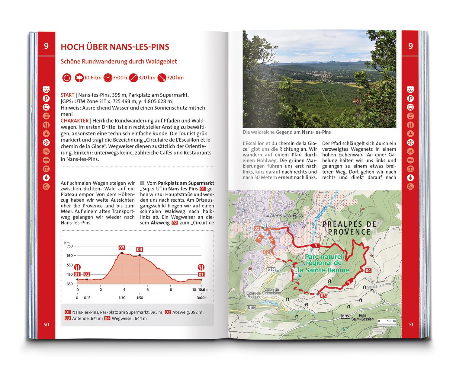 KOMPASS Wanderführer Côte d'Azur, Die schönsten Küsten- und Bergwanderungen, 50 Touren mit Extra-Tourenkarte