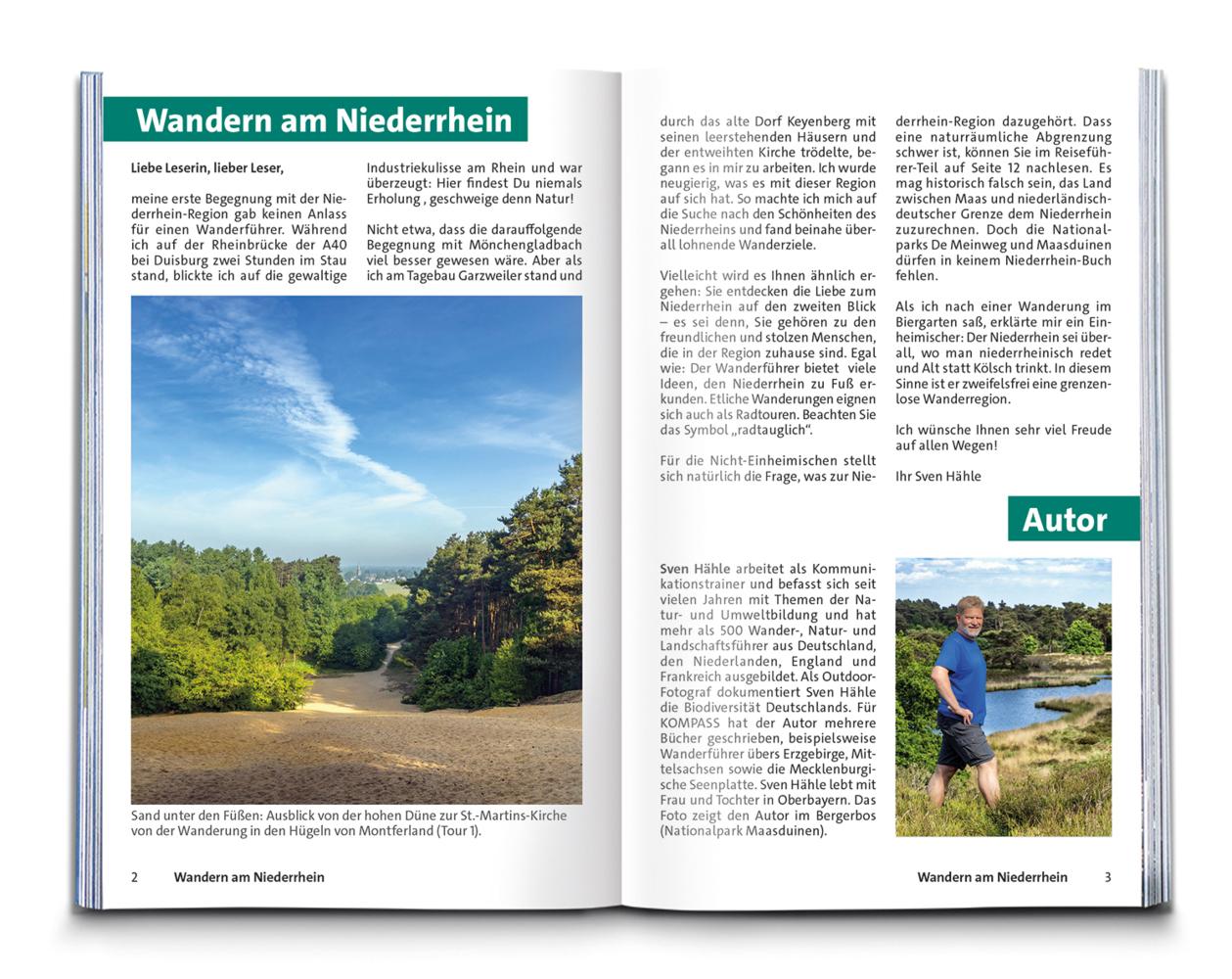 KOMPASS Wanderführer Niederrhein, zwischen Rhein und Maas, 55 Touren mit Extra-Tourenkarte