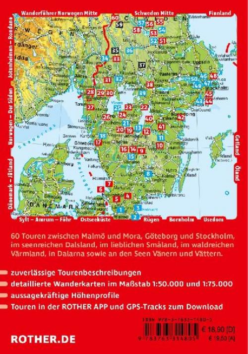 ROTHER Wanderführer Schweden: Der Süden. 60 Touren von Skåne, Småland und Värmland über Stockholm bis Dalarna