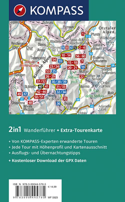 KOMPASS Wanderführer Engadin und Südbünden, 60 Touren