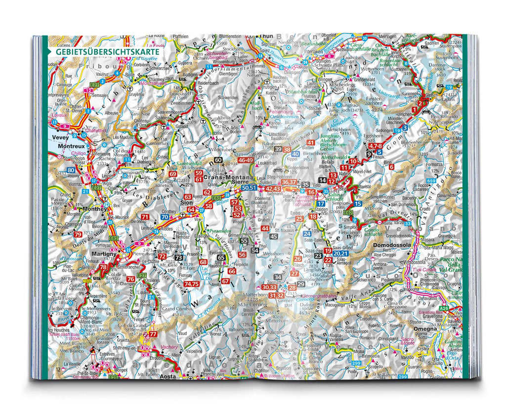 KOMPASS Wanderführer Wallis, 80 Touren mit Extra-Tourenkarte