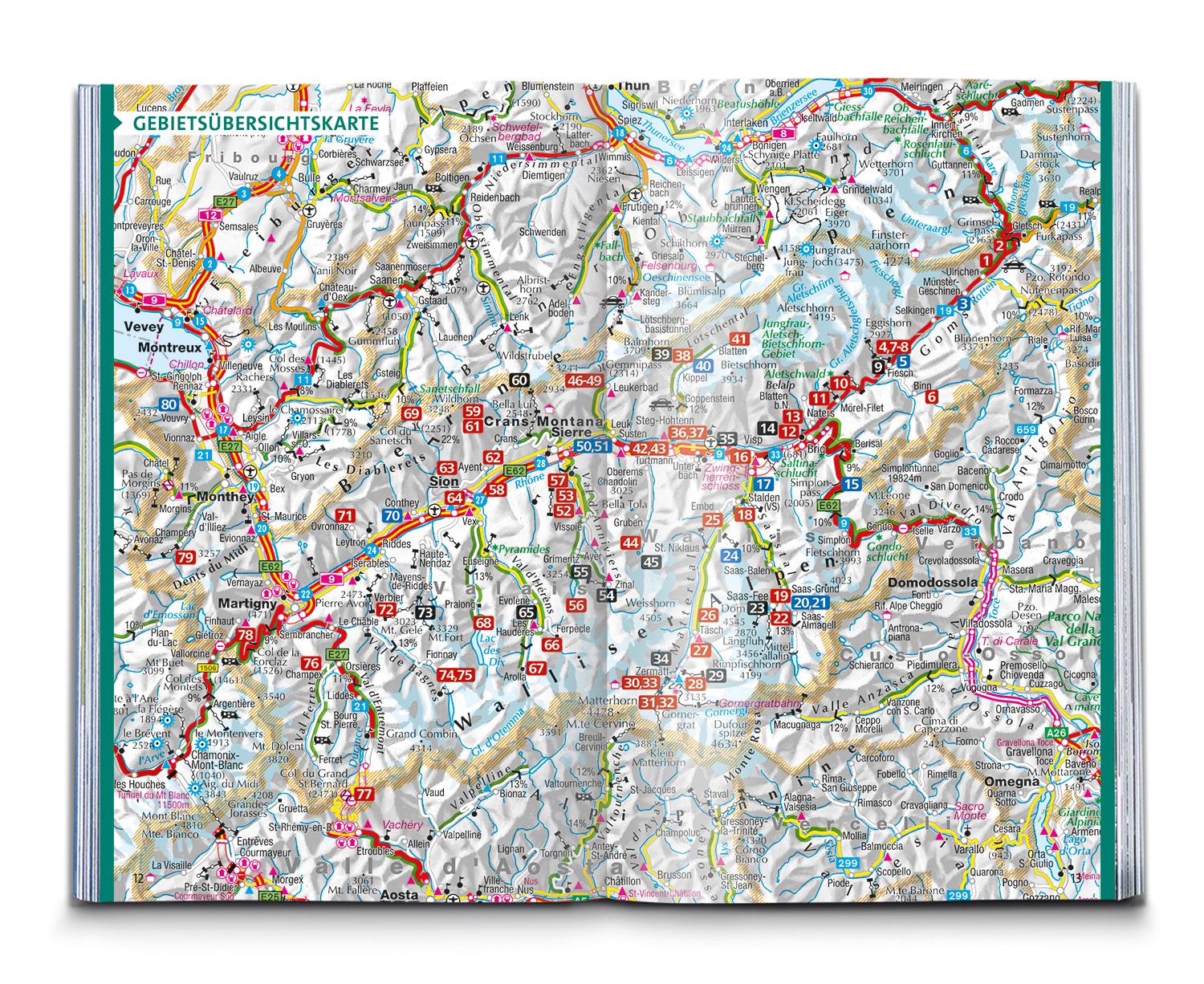 KOMPASS Wanderführer Wallis, 80 Touren mit Extra-Tourenkarte