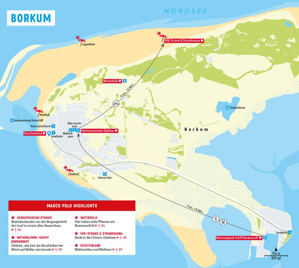 MARCO POLO Reiseführer Ostfriesische Inseln, Baltrum, Borkum, Juist, Langeoog, Norderney, Spiekeroog, Wangerooge