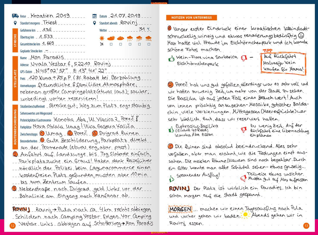 Reise Know-How Wohnmobil-Tourguide Logbuch: Notizbuch für unterwegs