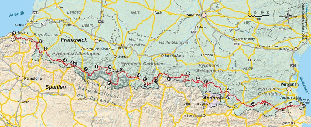 Frankreich: Pyrenäenweg GR 10 von Hendaye nach Banyuls-sur-Mer