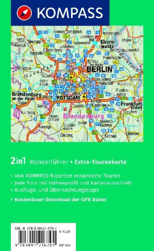 KOMPASS Wanderführer Berlin-Brandenburg, 75 Touren mit Extra-Tourenkarte
