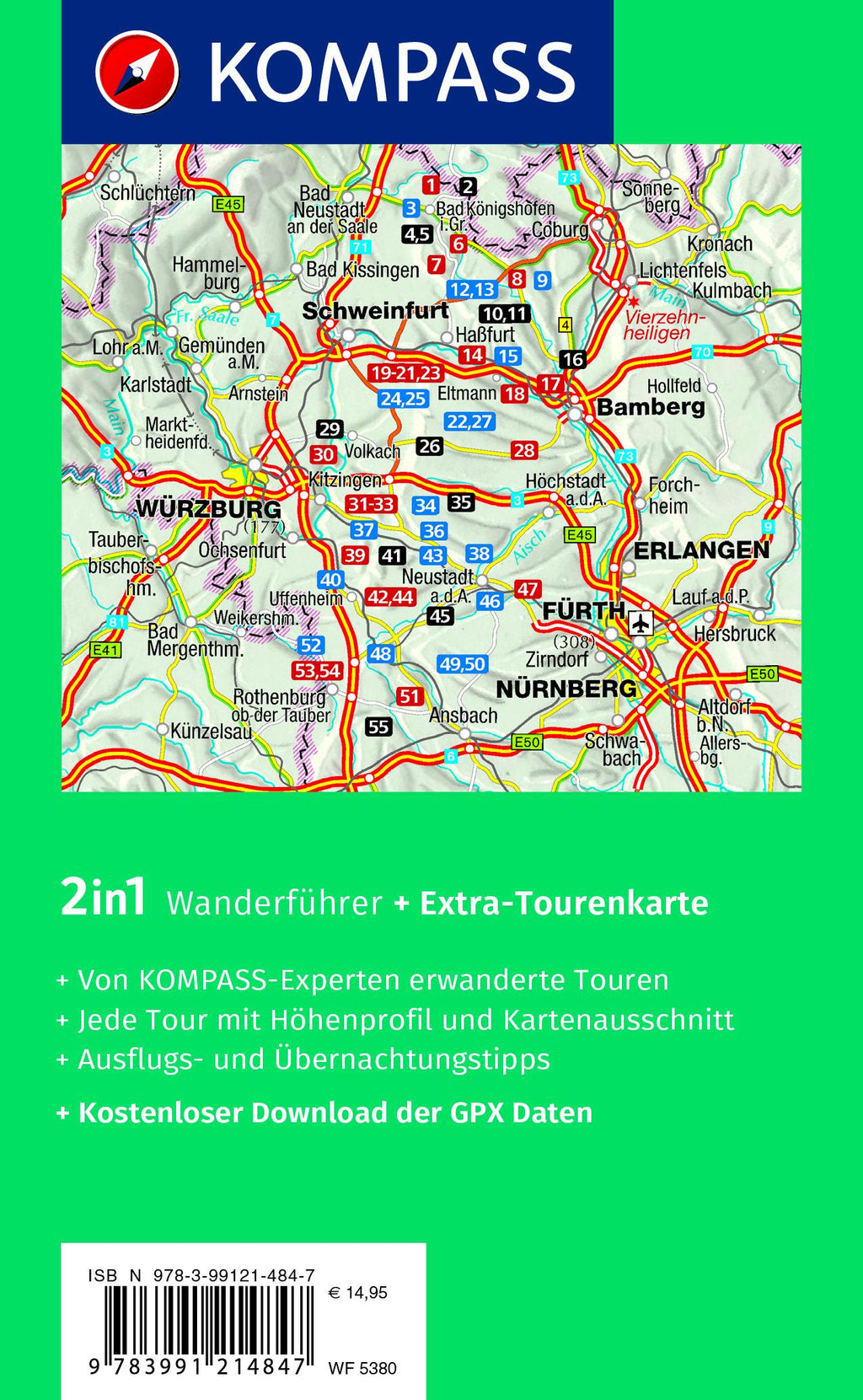 KOMPASS Wanderführer Steigerwald mit Haßbergen und Frankenhöhe, 55 Touren mit Extra-Tourenkarte