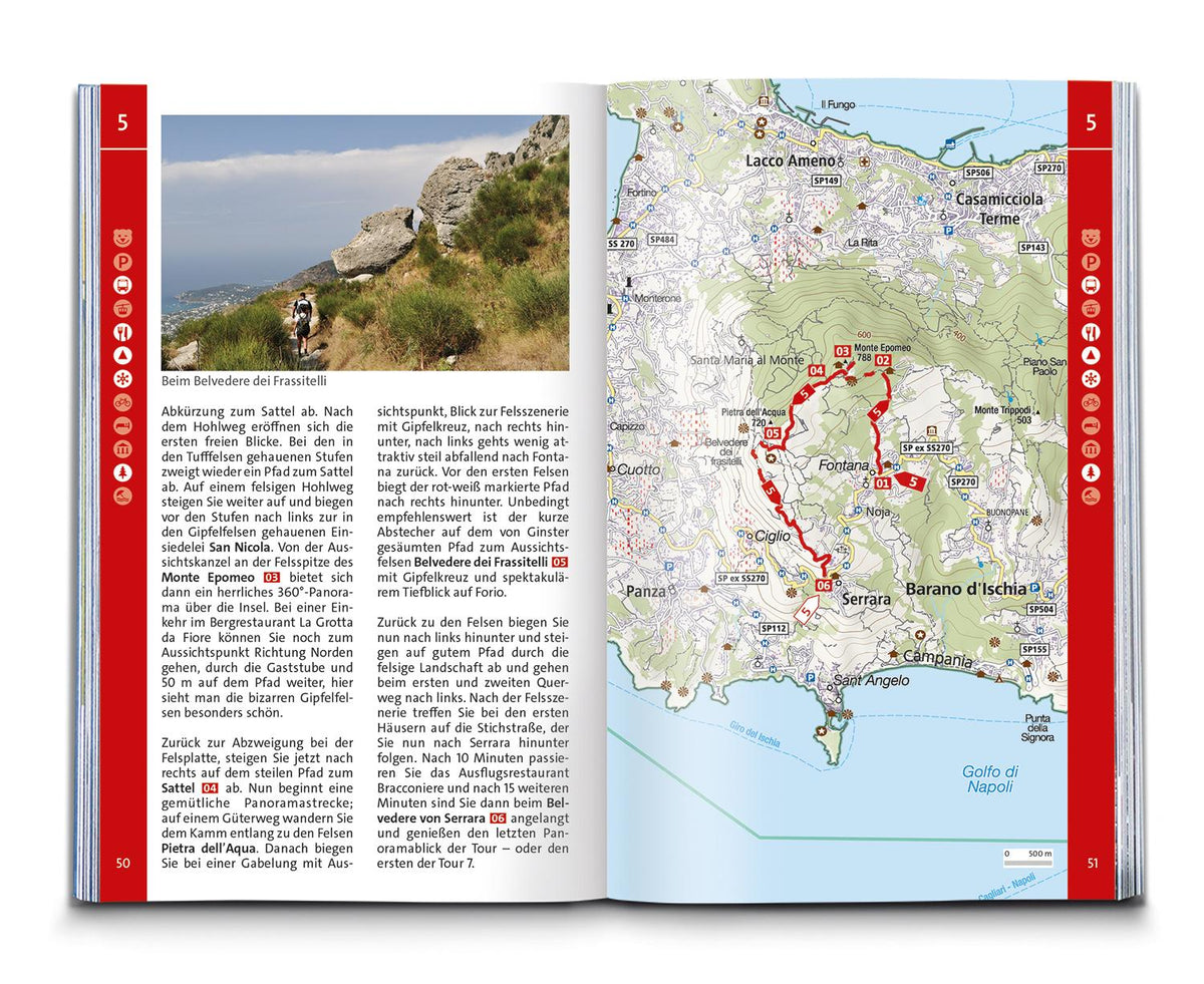 KOMPASS Wanderführer Golf von Neapel, Ischia, Capri, Halbinsel Sorrent, Amalfi-Küste und Cilento, 60 Touren mit Extra-Tourenkarte