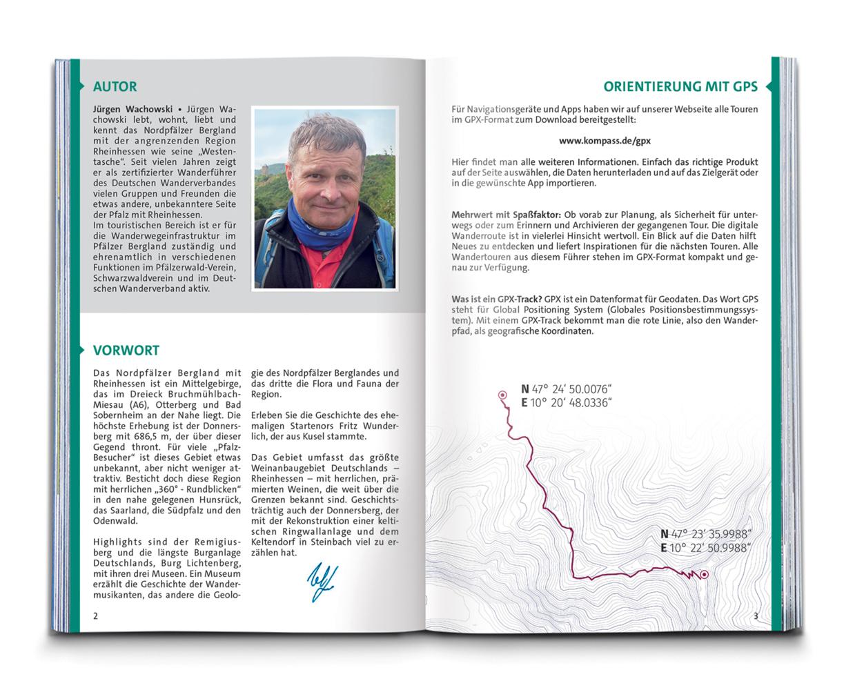 KOMPASS Wanderführer Nordpfälzer Bergland, Rheinhessen, 50 Touren