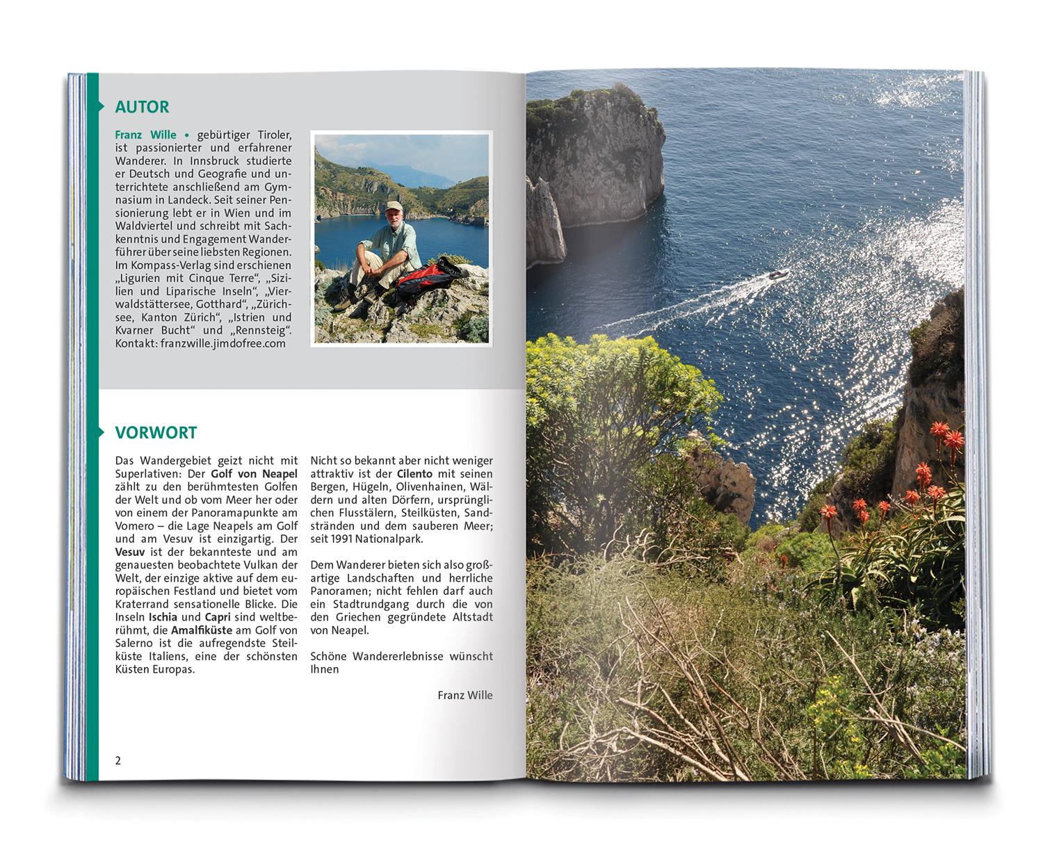 KOMPASS Wanderführer Golf von Neapel, Ischia, Capri, Halbinsel Sorrent, Amalfi-Küste und Cilento, 60 Touren mit Extra-Tourenkarte