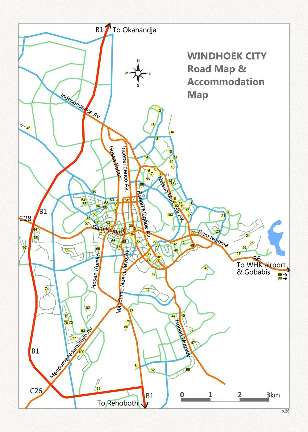 Detaillierte NAMIBIA Reisekarte - NAMIBIA ROAD MAP (1:1.160.000)
