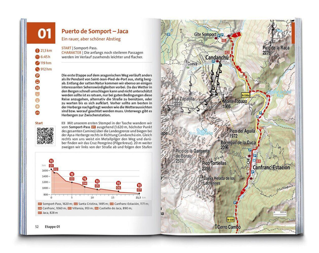 KOMPASS Wanderführer Jakobsweg Spanien, Camino Francés. Von den Pyrenäen nach Santiago de Compostela und Fisterra, 46 Etappen mit Extra-Tourenkarte
