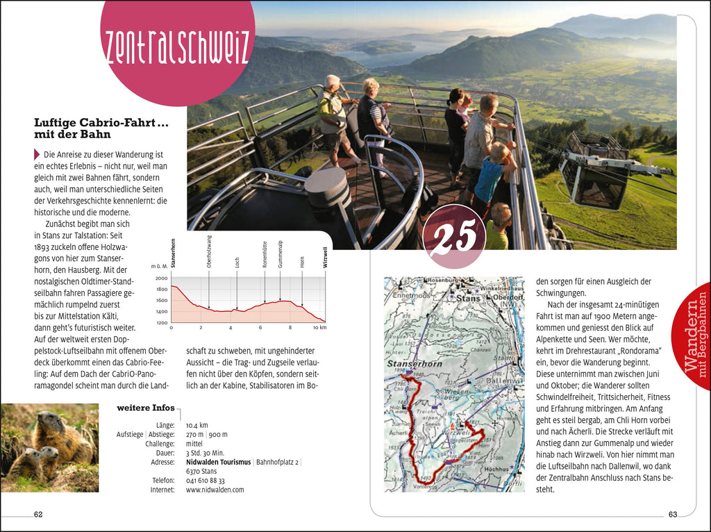 Wandern mit Bergbahnen Erlebnis Schweiz