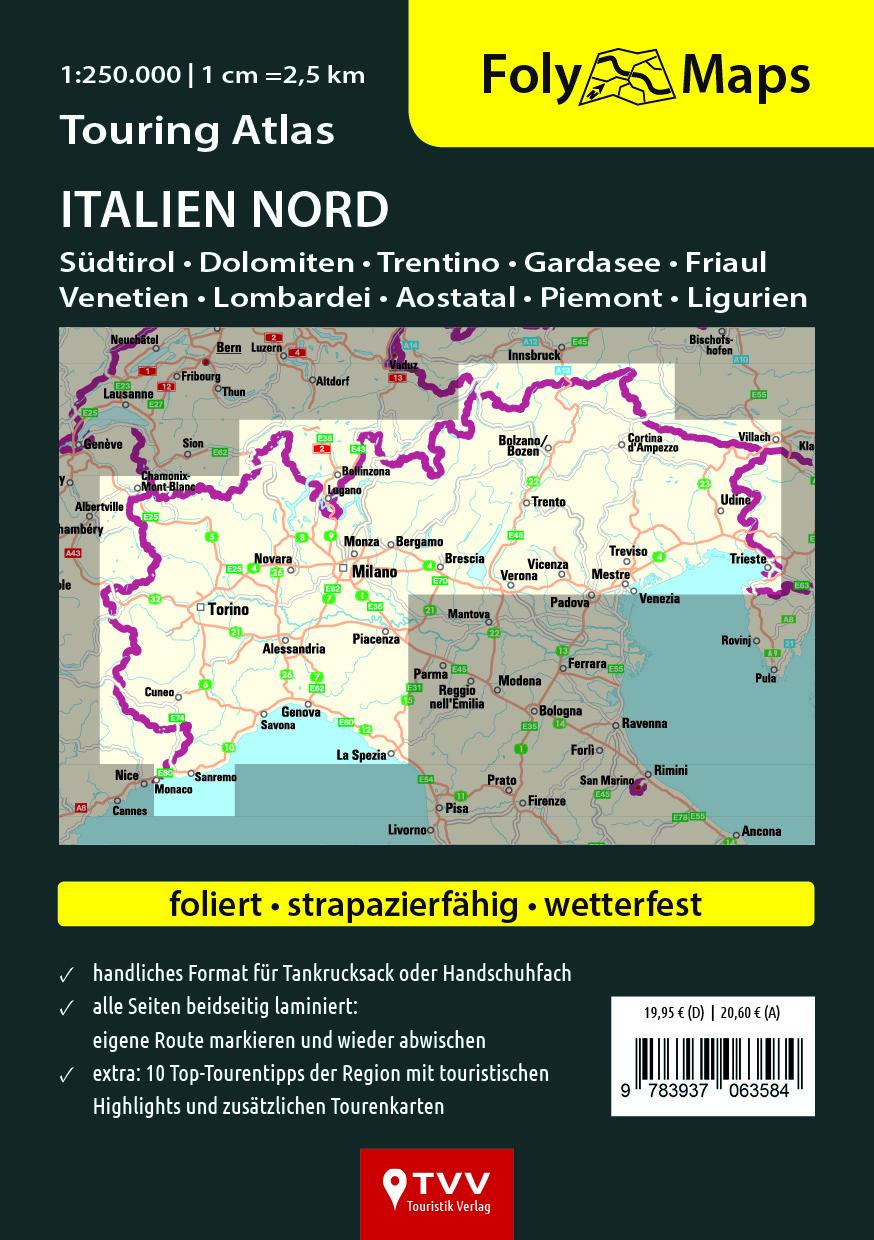 FolyMaps Touringatlas Italien Nord 1:250.000