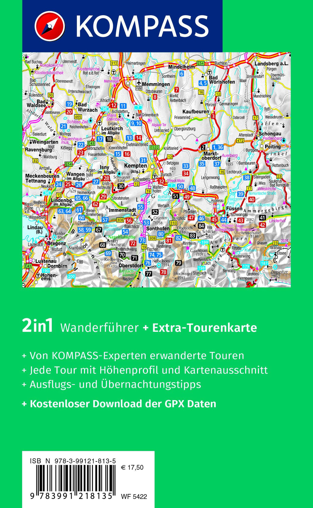 KOMPASS Wanderführer Wandertrilogie Allgäu, 84 Touren mit Extra-Tourenkarte