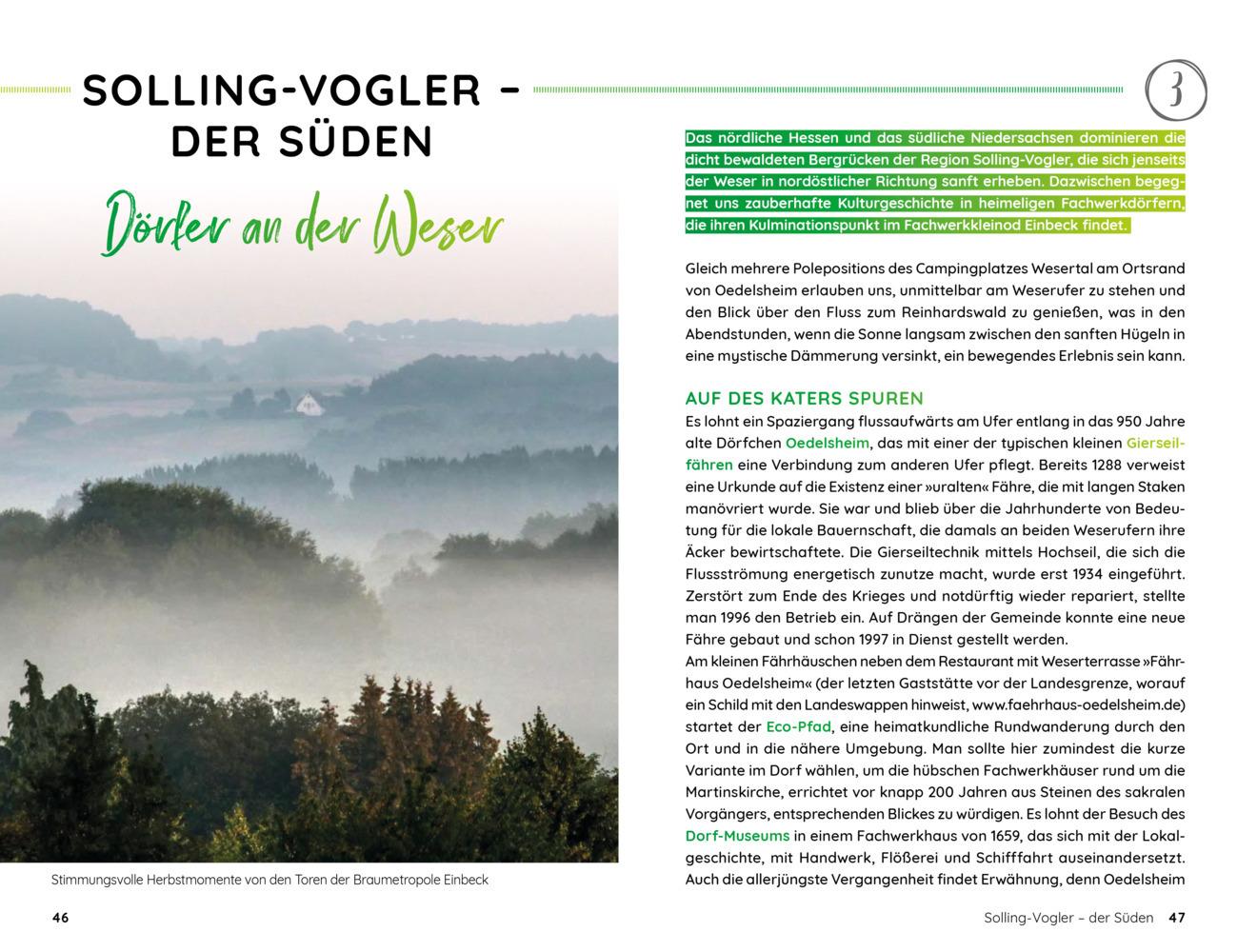 Wochenend & Wohnmobil Kleine Auszeiten im Weserbergland