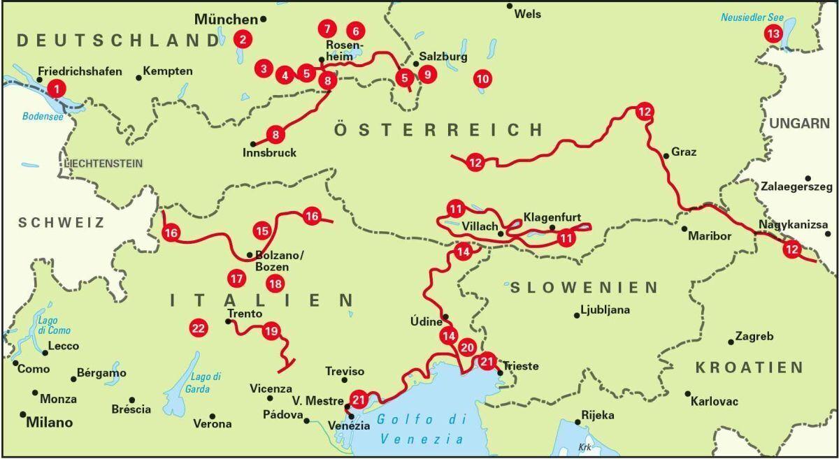 BVA Die 22 schönsten E-Bike-Touren für Genießer im Alpenvorland, Österreich, Südtirol, Venetien und Friaul