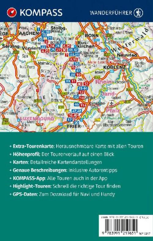 KOMPASS Wanderführer Eifelsteig, vom Dom zu Aachen zum Dom in Trier, 50 Touren mit Extra-Tourenkarte