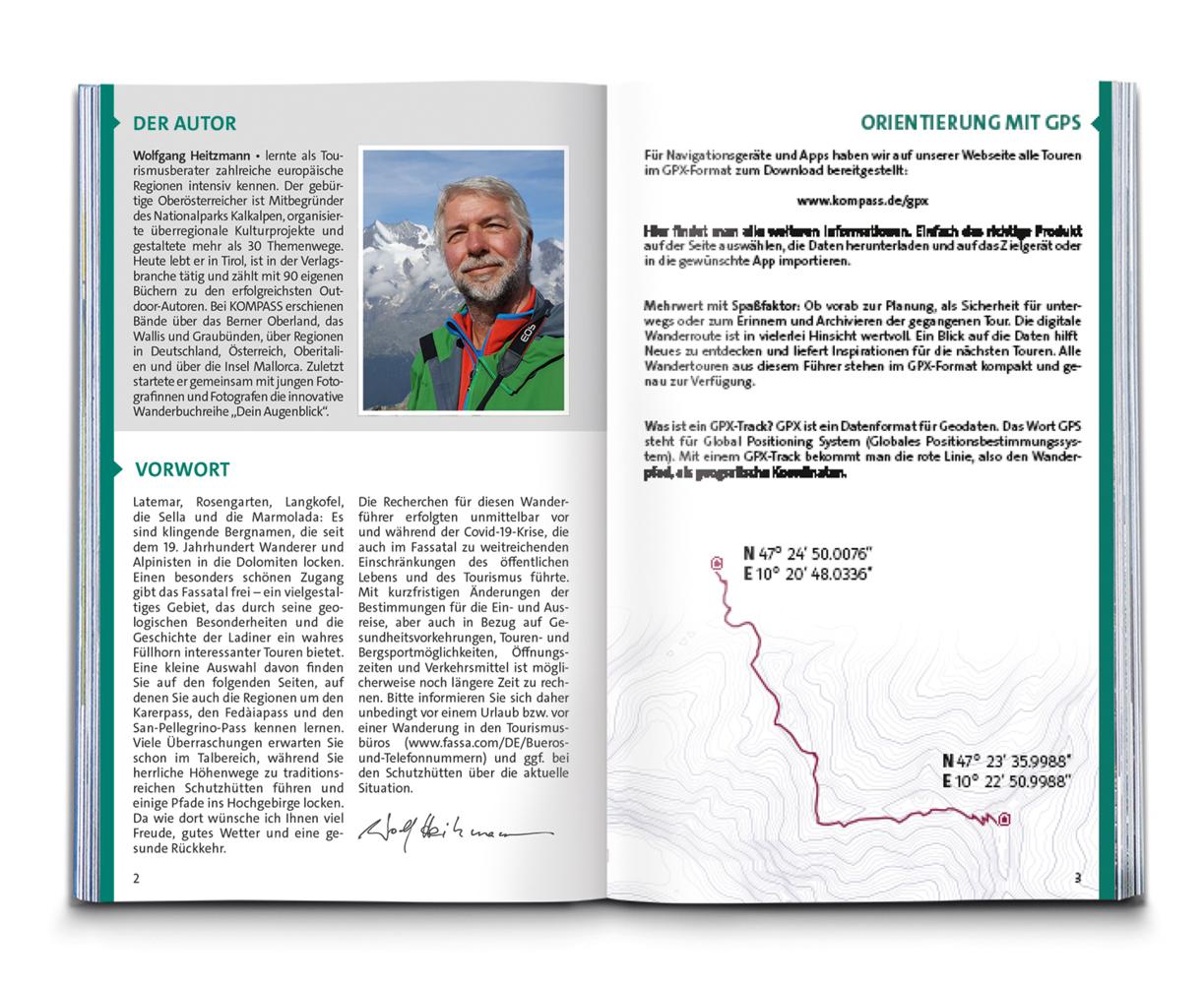 KOMPASS Wanderführer Fassatal, Rosengarten, 60 Touren mit Extra-Tourenkarte