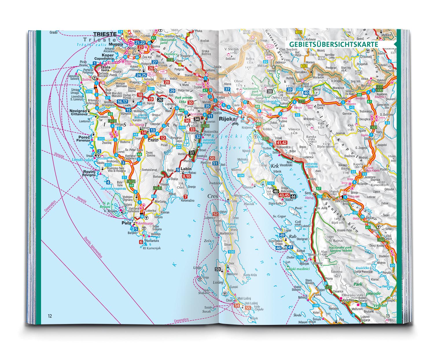 KOMPASS Wanderführer Istrien mit Kvarner-Bucht, Krk, Rab, Cres und Losinj, 55 Touren mit Extra-Tourenkarte