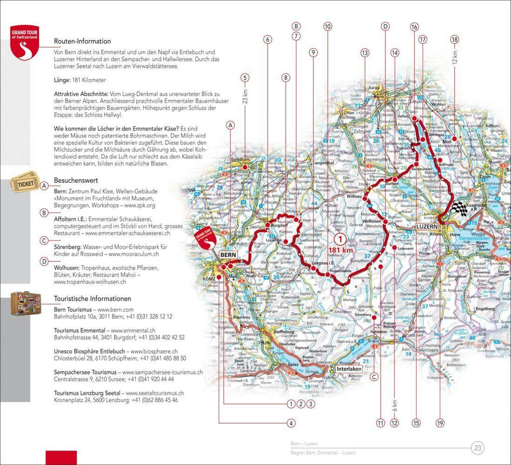 Hallwag Reiseführer Grand Tour of Switzerland Touring Guide, deutsche Ausgabe