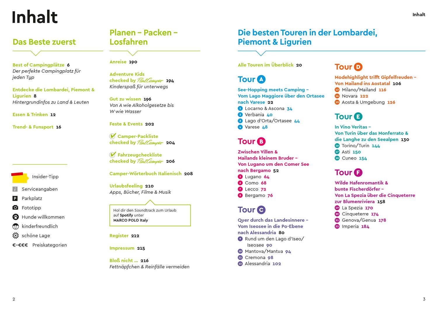 MARCO POLO Camper Guide Lombardei, Piemont & Ligurien
