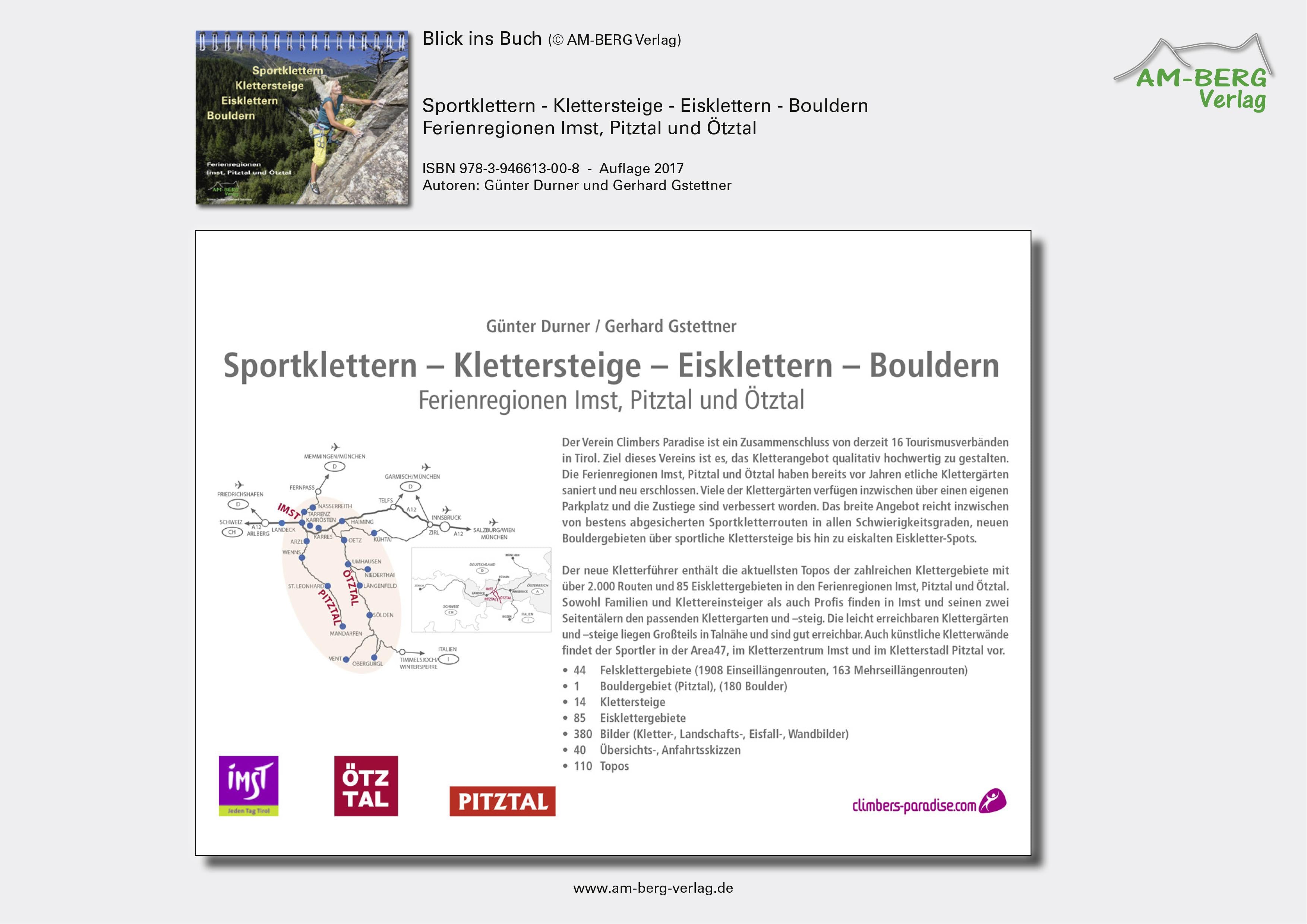 Sportklettern - Klettersteige - Eisklettern - Bouldern Ferienregionen Imst, Pitztal und Ötztal