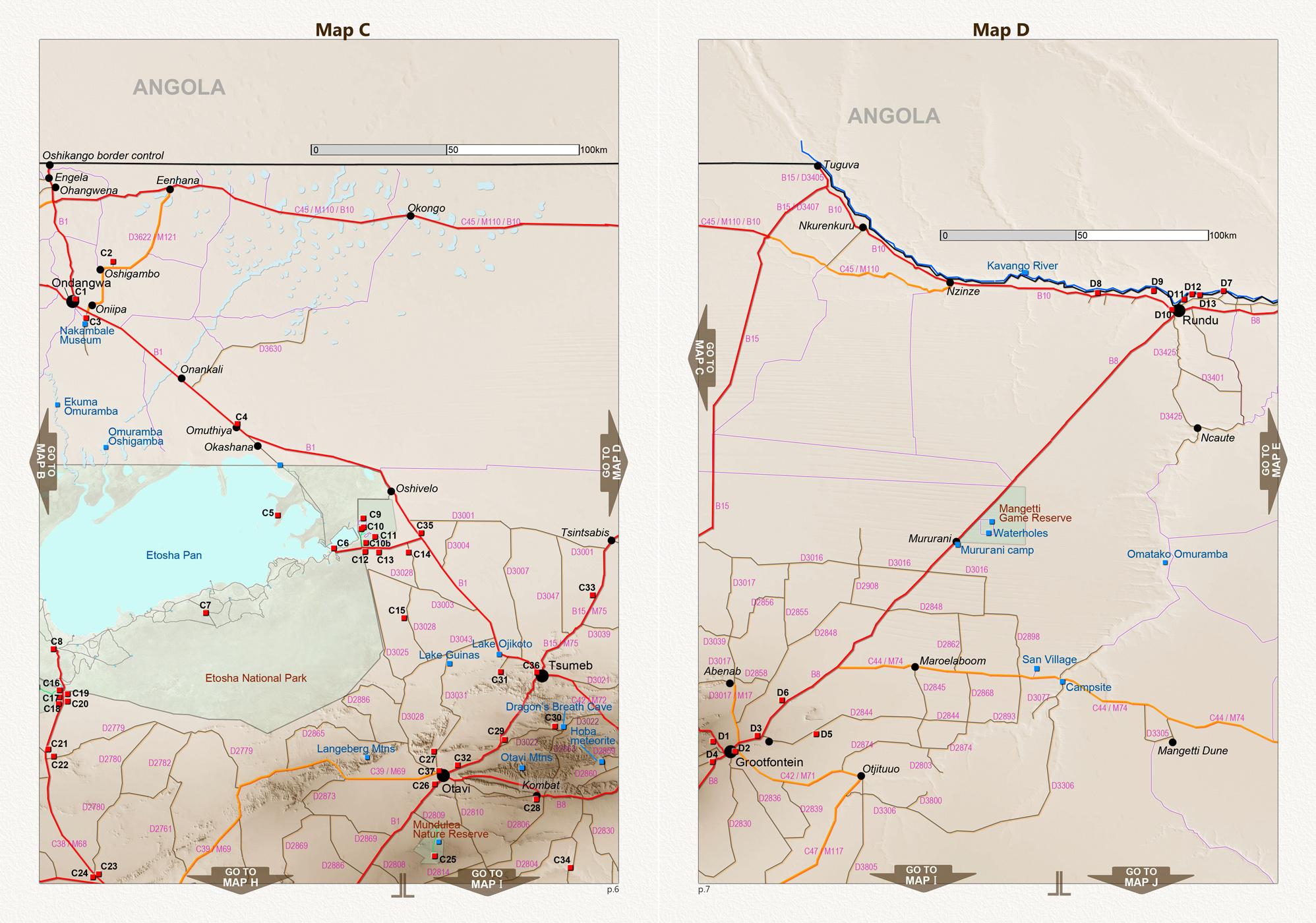 Detaillierte NAMIBIA Reisekarte - NAMIBIA ROAD MAP (1:1.160.000)