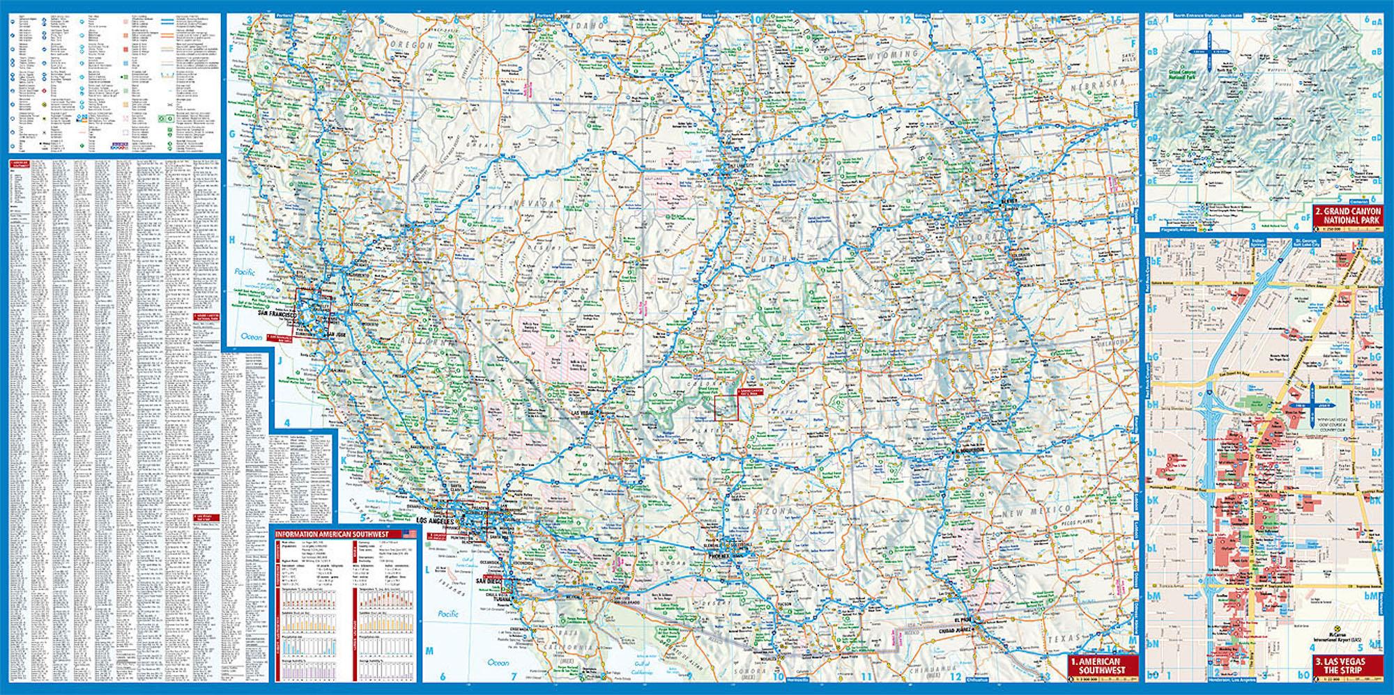 American Southwest 1 : 3 000 000. Road Map + City Maps