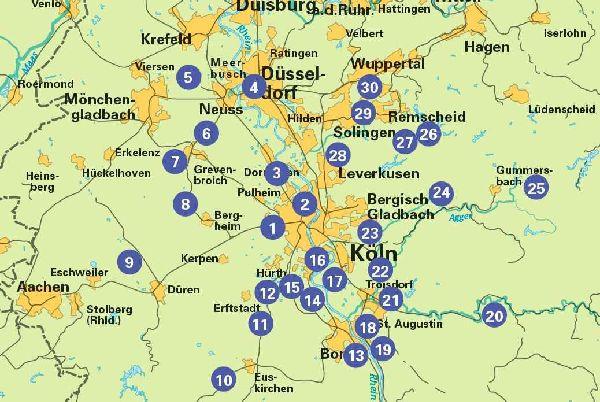 Köln und Rheinland RadLandLust, 30 Lieblings-Radtouren, E-Bike-geeignet mit Knotenpunkten und Wohnmobilstellplätze, GPS-Tracks-Download