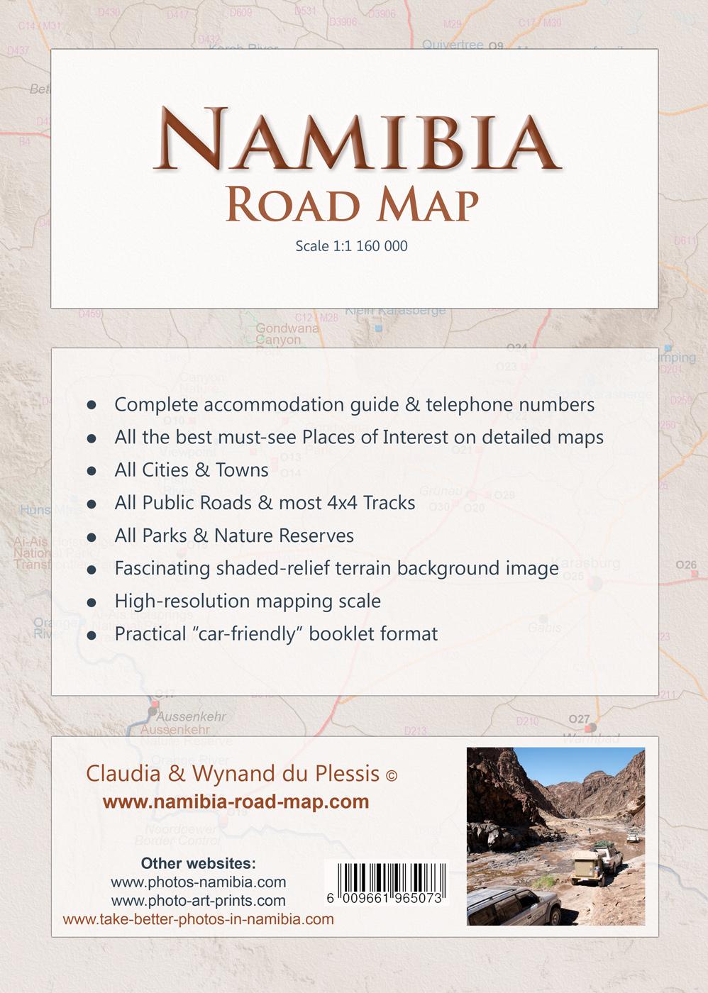 Detaillierte NAMIBIA Reisekarte - NAMIBIA ROAD MAP (1:1.160.000)