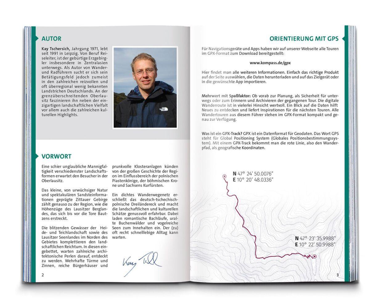 KOMPASS Wanderführer Oberlausitz, Lausitzer Heide-, Teich- und Bergland, mit Zittauer Gebirge, 55 Touren mit Extra-Tourenkarte
