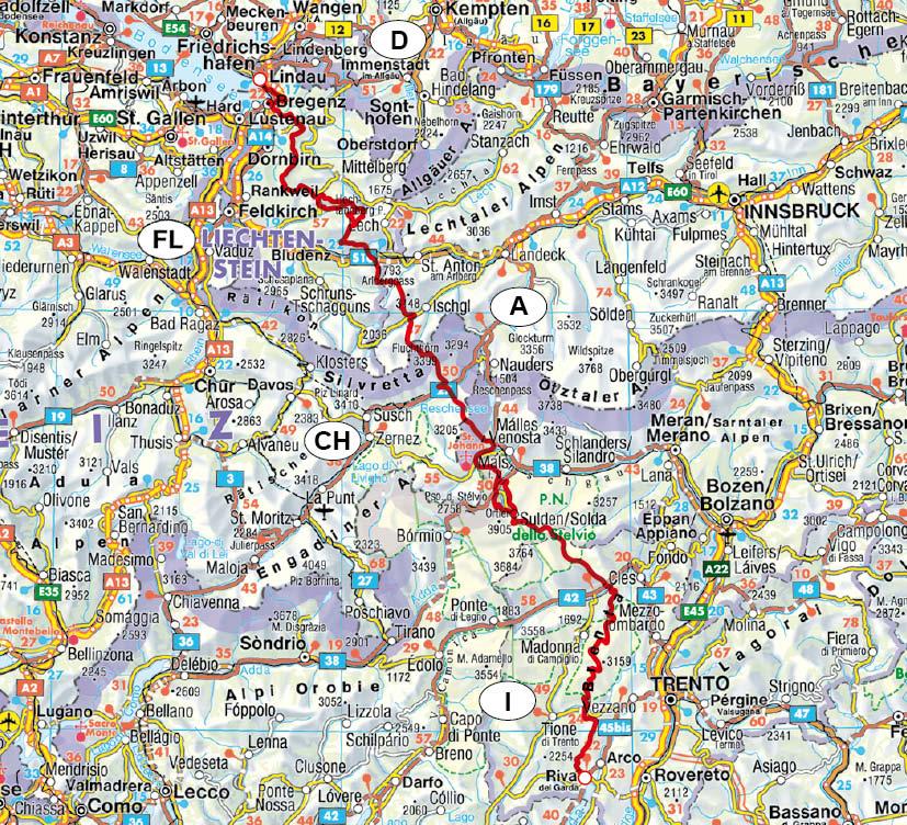 Alpenüberquerung Bodensee - Gardasee