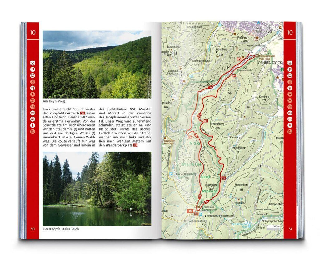 KOMPASS Wanderführer Thüringer Wald mit Rennsteigtouren, 55 Touren mit Extra-Tourenkarte