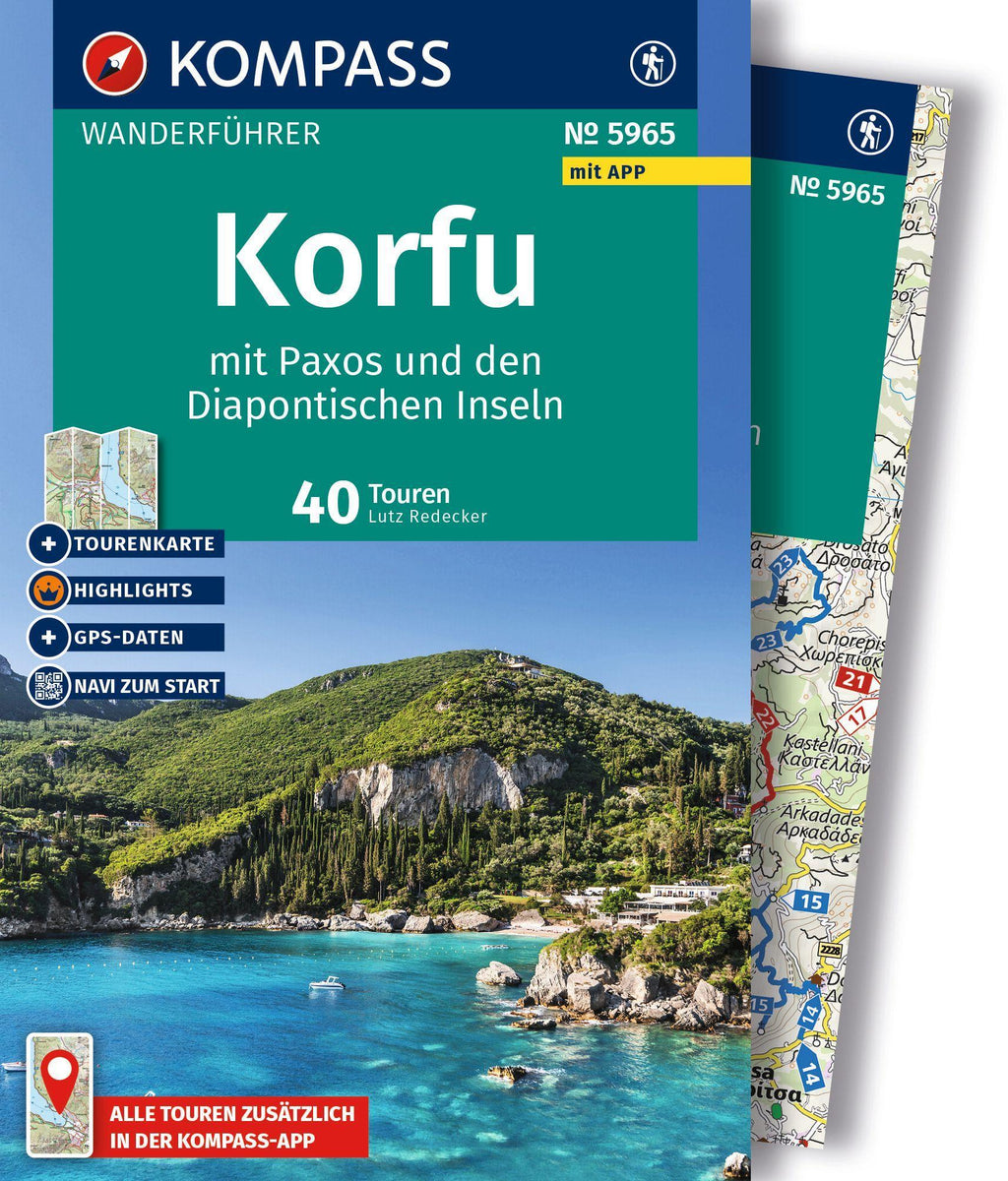 KOMPASS Wanderführer Korfu mit Paxos und den Diapontischen Inseln, 40 Touren mit Extra-Tourenkarte