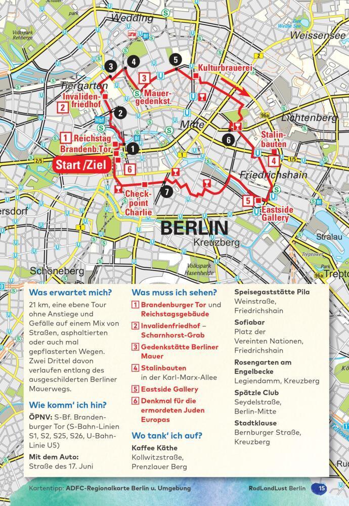 Berlin und Umland RadLandLust, 32 Lieblingstouren, E-Bike-geeignet, mit Knotenpunkten und Wohnmobilstellplätzen, GPS-Tracks-Download
