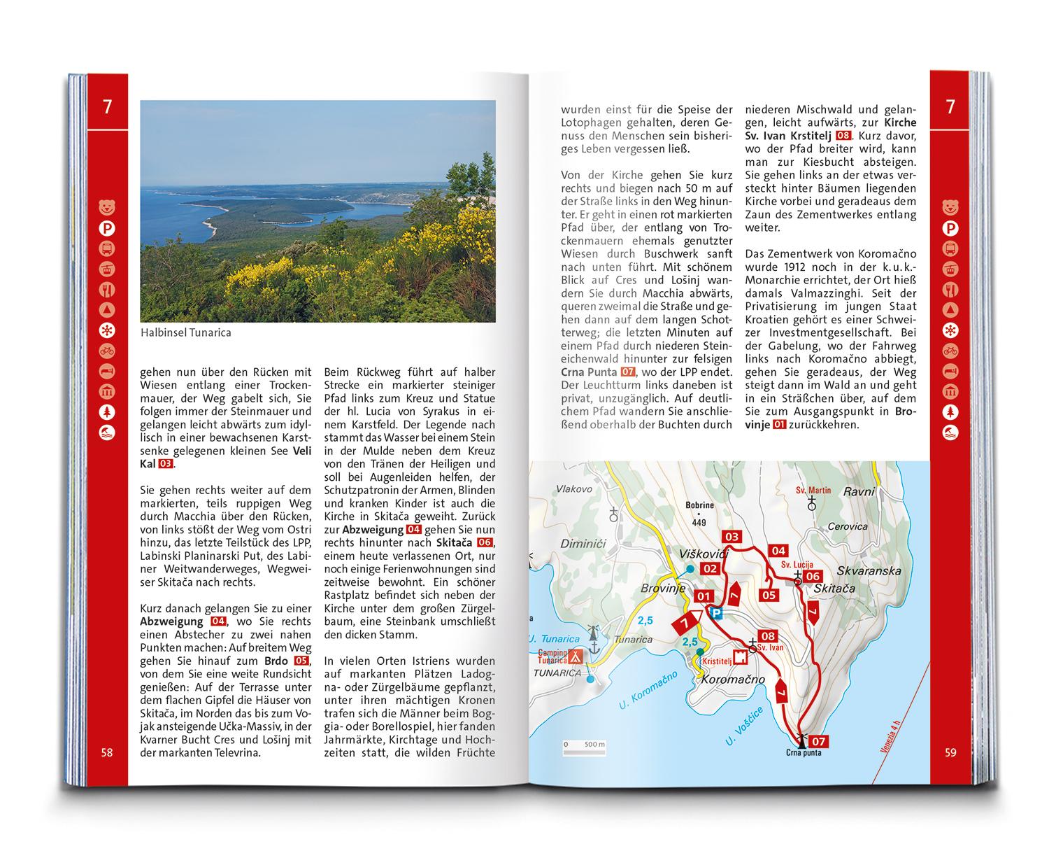 KOMPASS Wanderführer Istrien mit Kvarner-Bucht, Krk, Rab, Cres und Losinj, 55 Touren mit Extra-Tourenkarte
