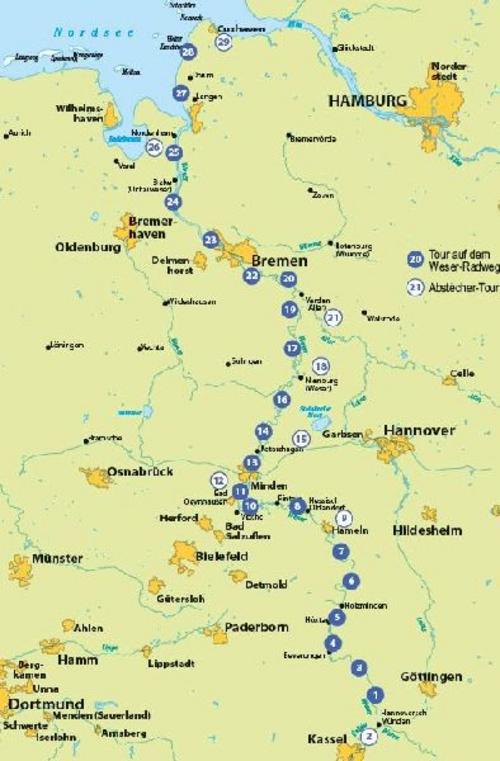 BVA Die 29 schönsten E-Bike Touren auf dem Weserradweg