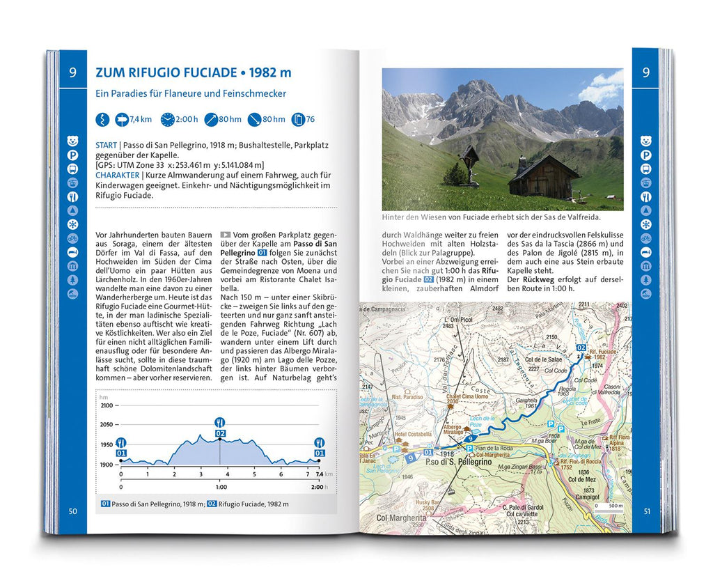 KOMPASS Wanderführer Fassatal, Rosengarten, 60 Touren mit Extra-Tourenkarte