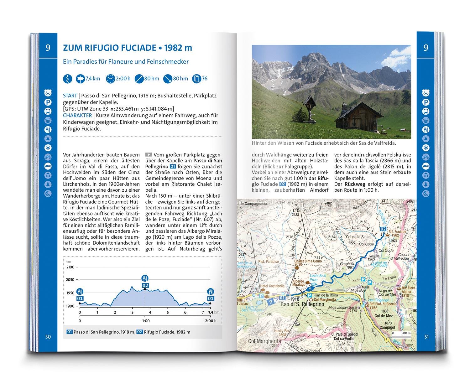KOMPASS Wanderführer Fassatal, Rosengarten, 60 Touren mit Extra-Tourenkarte