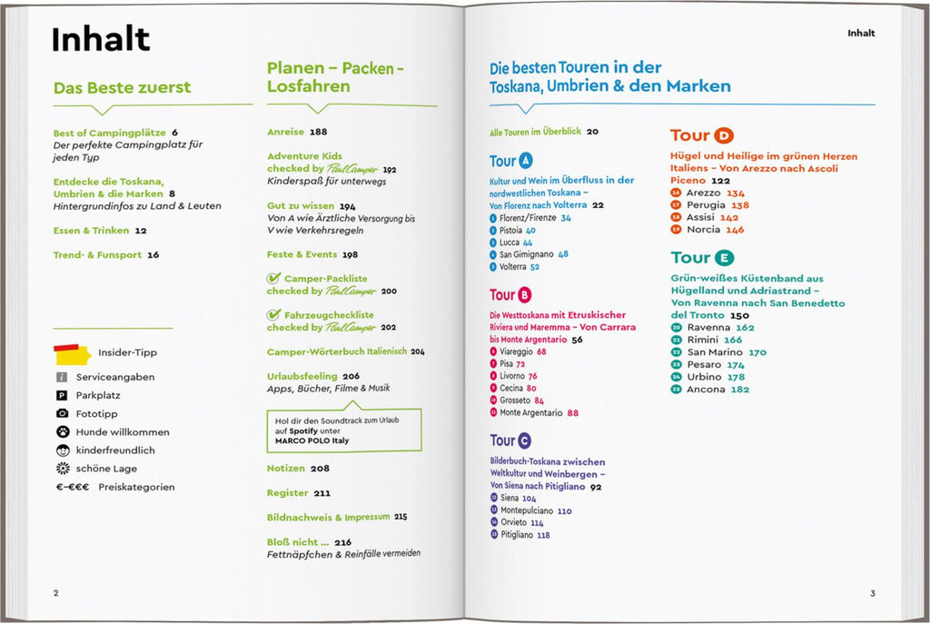 MARCO POLO Camper Guide Toskana, Umbrien & Marken