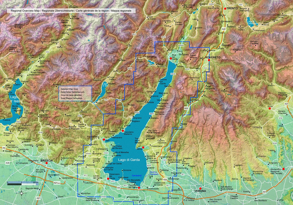 Gardasee - Lago di Garda (Maßstab 1:33.000)