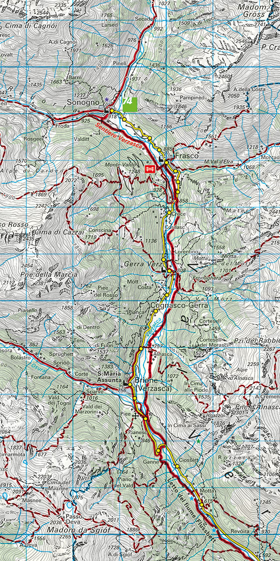 Tessin Sopraceneri Nr. 26 Wanderkarte 1:60 000